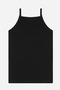 Girl's Rope Strap Undershirt Black 3-Piece 100% Cotton Rib Soft and Flexible Fabric - 4