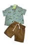 Baby Boy / Muslin Shirt Set / Judge Collar Shirt-Shorts Set / Top-Bottom Baby Set 100% Cotton