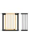 Baby Safe Wooden Safety Gate w / t 28cm Black Extension - Natural Wood