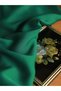 Ake•R Brand Crepe Satin Draped Fabric Is Emerald Green in Color - 6