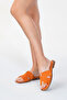 Kalven Women's Genuine Leather Slippers Orange Suede - 2