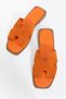Kalven Women's Genuine Leather Slippers Orange Suede - 7