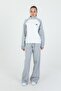 Girl's Half-Zip Top + Wide-Leg Sweatpants Set – Comfortable Fit – Stretch Fabric Pique Fabric 2-Piece Set