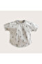 Tropic Buttoned Printed Tshirt Gray Melange