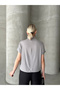 Women's Gray Victory Neck Viscose Elasthan Fabric Off-Shoulder Blouse - 6