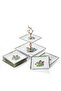 Cactus Ceramic Double Layer Presentation Plate & 6-Piece Dessert Cake Plate Cookie Serving Set