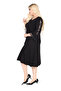 Women's Black Lace-Detail Plus Size Flared Sleeve Evening Dress - 3