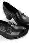 Brandi Women's Genuine Leather Buckle Detailed Thick Heeled Shoes 3658 - 3