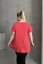 Plus Size Short Sleeve Crew Neck Skirt Loosening Basic Blouse 100-50 - 8