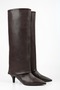 Women's Gleam Brown Leather Detailed Boots
