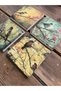 Set of 4 Colorful Printed Natural Stone Glasses - 3