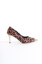 Women's Special Design Metal Toe Stiletto Satin Design Heels with Metal Heels - 2
