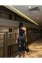 Women's Black Asymmetrical Neckline One Shoulder Tulle Detailed Print Midi Length Dress - 4