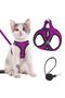 Cat Dog Collar Reflective Mesh Breathable Fabric Cat Walking Collar with Harness Purple L