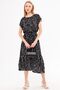 Women's Black-White Elastic Waist Tie-Up Print Dress Arm-22Y 001044 - 3