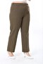 Women's Plus Size Khaki Waist Full Rubber Pocket Fabric Pants 65N38733 - 6