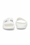 Women's White Logo Printed Casual and Beach Slippers - 6