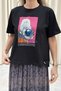 Women's Black Oversize Embroidered Crew Neck Short Sleeve T-Shirt (T-Shirt) - 2