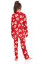 Female Child Red Teddy Bear Print Button Pajamas Set - 4
