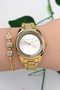 Steel Band Steel Case Women's Wristwatch, 3 Atm Waterproof Gold Zmfer177 - 2