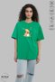 Unisex Crew Neck Winnie the Pooh Printed Cotton Oversize Short Sleeve T-Shirt - 2