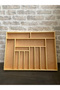 60X45 cm Ayfiwood Wooden Cutlery with Drawer Inside Dinnerware and Serving Utensils Organizer - 4