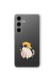 Samsung Galaxy A04S Compatible Glasses Cat Design Printed Transparent Case