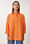Oversize Basic Shirt Light Orange Ldd0003 - 5