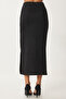 Long Suede Skirt - Slit, Black, Lmc0046 - 8