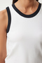 Sleeveless Contrast T-Shirt White Lnj0002 - 3