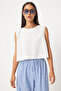 Sleeveless Linen Blouse White Lgp0004 - 2