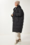 Hooded Oversize Long Puffer Coat Black Lnt0001 - 5