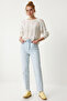 Cream Openwork Seasonal Knitwear Blouse - Lmw0001 - 6