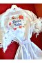 Red Poppy Sleeves Feathered Bride Dressing Gown Bridal Dressing Gown Bride To Be with Belt Gift - 3