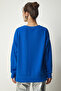 V-Neck Soft Knitted Sweater Cobalt Blue Lub0032 - 4