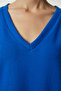 V-Neck Soft Knitted Sweater Cobalt Blue Lub0032 - 3