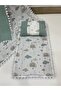 Green, Muslin and Pompom Bottom Opening, Pillow and Blanket Set of 3 - 4