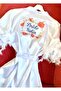 Red Poppy Sleeves Feathered Bride Dressing Gown Bridal Dressing Gown Bride To Be with Belt Gift