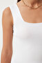 2-Piece Square Collar Thick Strap Knitwear Blouse Black White Lus0001 - 7