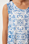 Blue and White Patterned Linen Viscose Mini Dress - Lbh0004 - 4