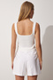 White Crop Knitwear Blouse 2-Piece Strap Summer Set - Biscuit Lyy0011 - 4