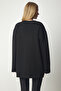 Ribbed Oversize Knitted Sweatshirt Black Lnj0017 - 4
