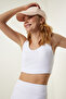 White Strappy Shaping Sports Bra - Low0005 - 2