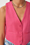 V-Neck Linen Vest Dark Pink Lkt0003 - 3