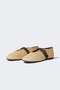 Women's Double Banded Flat Sole Straw Ballerinas E7180Ax25Sp