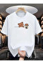 Bear Bubble Tea Baskılı Oversize T-shirt
