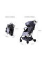 Travel Lite Stroller-SLD by Teknum-Dark Grey + Sunveno Baby Stroller Organizer/Bag-Yellow wave - 9
