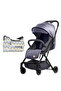 Travel Lite Stroller-SLD by Teknum-Dark Grey + Sunveno Baby Stroller Organizer/Bag-Yellow wave - 5