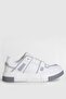 Genuine Leather Lace-Up Comfort Sole Men's Sneaker Shoes White - 3
