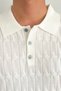 Men's Thin Hair Braided Buttoned Slim Fit Polo Neck Knitwear T-Shirt - 7